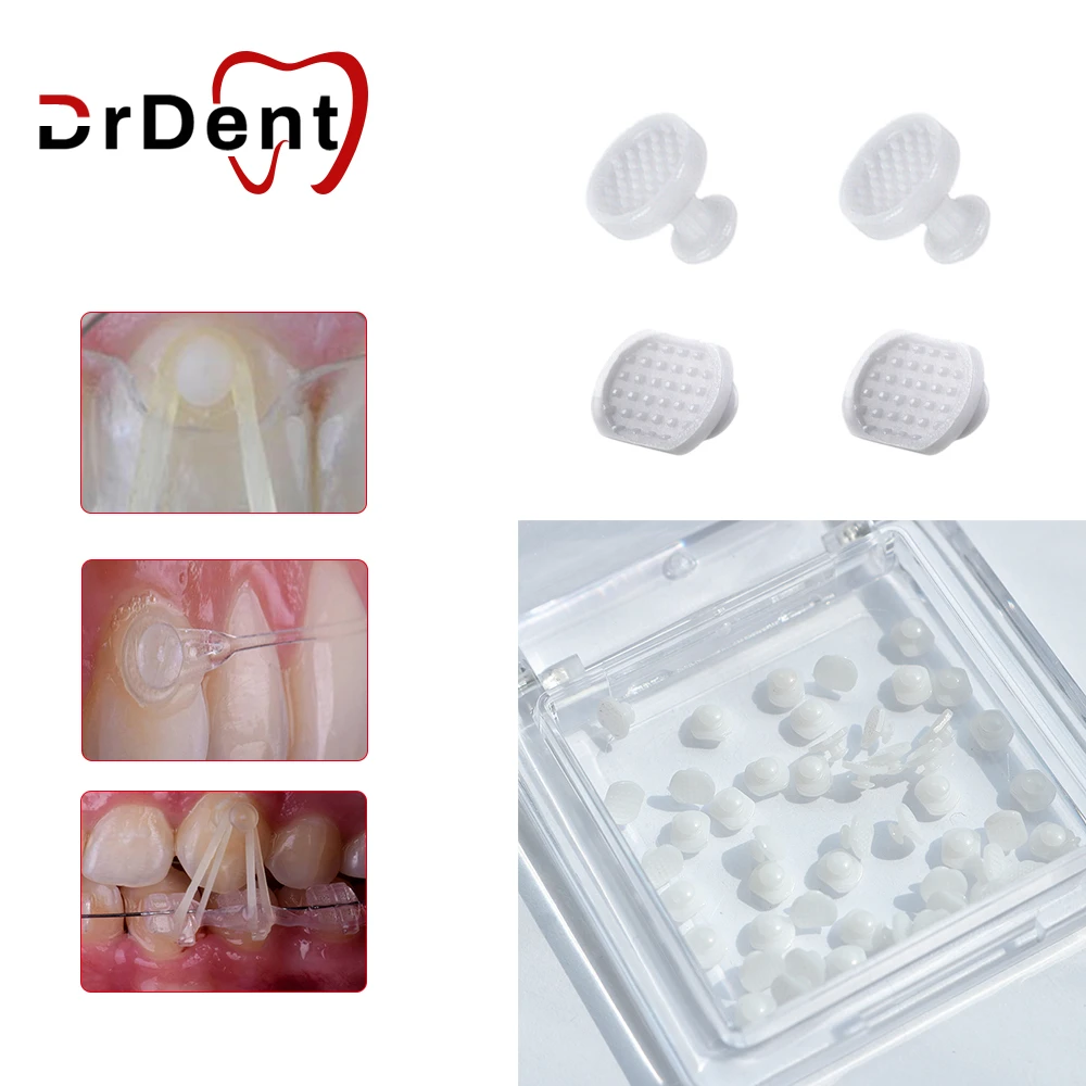Drdent 10pcs Composite Round /rect Orthodontic Metal Buttons Dental