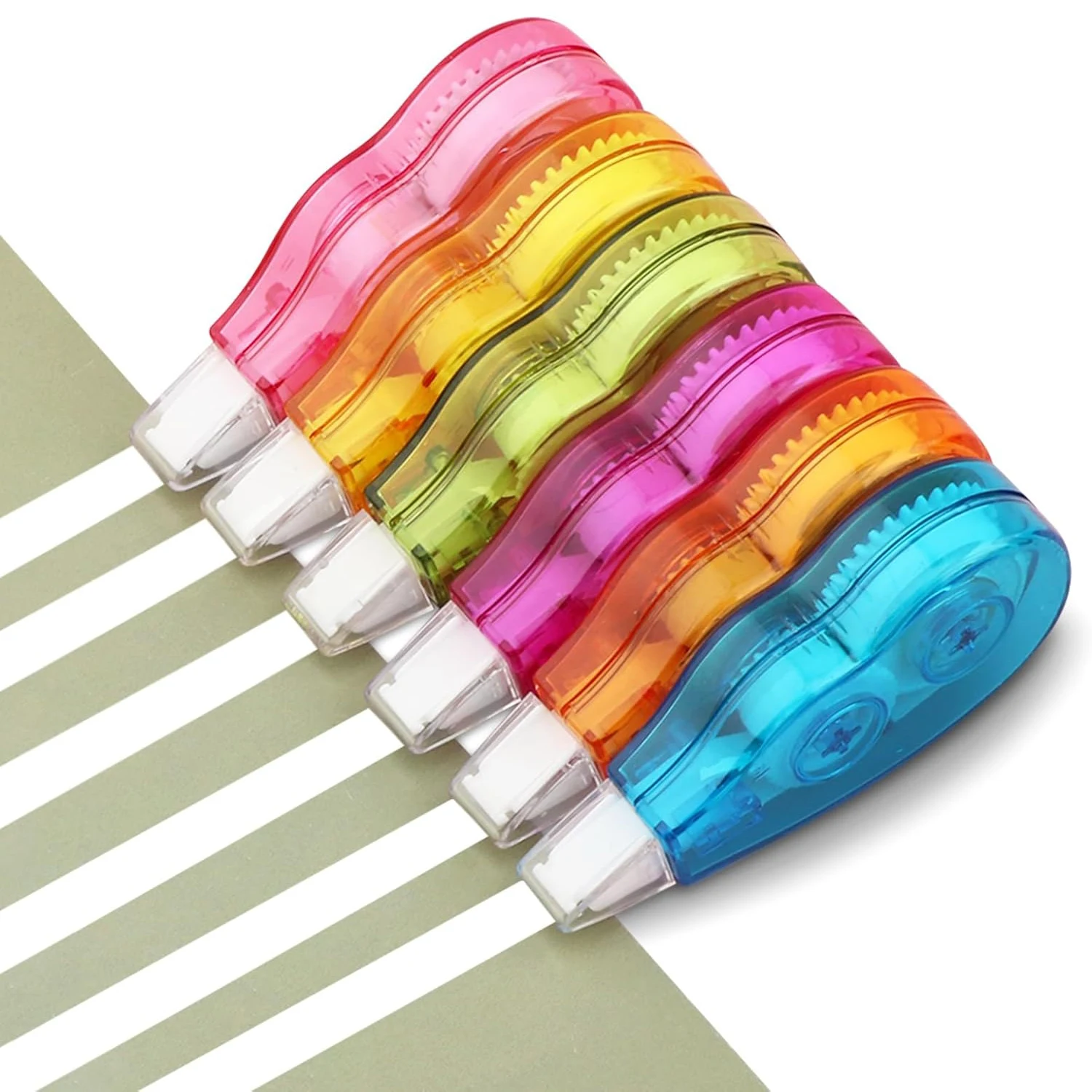 6pcs Mini Correction Tape for Instant Correction School Office Supplies (Rainbow) correction tape