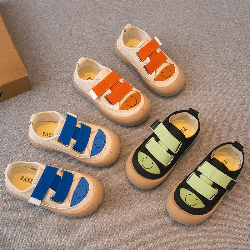

Zapatillas Kids Canvas Shoes Smiling Face Boys Soft Sole Casual Shoes Spring Autumn Girls Board Shoe Baby Shoes Kdis Sport Shoes
