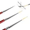 7/9/11mm Nail Art Liner Brushes Set 3Pcs Nail Art Brush Striping Brush for Thin Long Fine Lines Dotting Drawing Pen Wooden 1