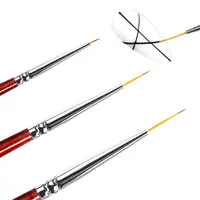7/9/11mm Nail Art Liner Brushes Set 3Pcs Nail Art Brush Striping Brush for Thin Long Fine Lines Dotting Drawing Pen Wooden 1