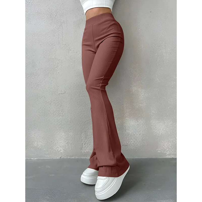 Women's Pants Solid Colour Slim High Elastic Women's Trouser Fashion Thin Female Wide-legged Trousers Street Wear All Season 6