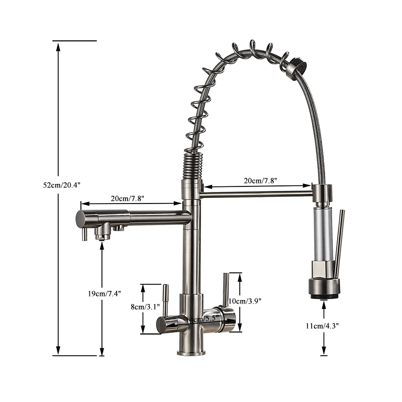 outdoor kitchen sink SHBSHAIMY Kitchen Faucet Water Filter Tap Pull Down Faucet Chrome Three Ways Sink Mixer Kitchen Faucet with Filtered Water pantry cabinet