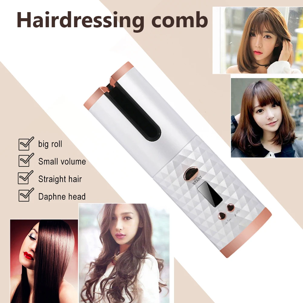 Auto Rotat Hair Curler Portable Wireless Automatic Hair Curler Scald-Free Multi-function Rechargeable Hairstyle Accessories