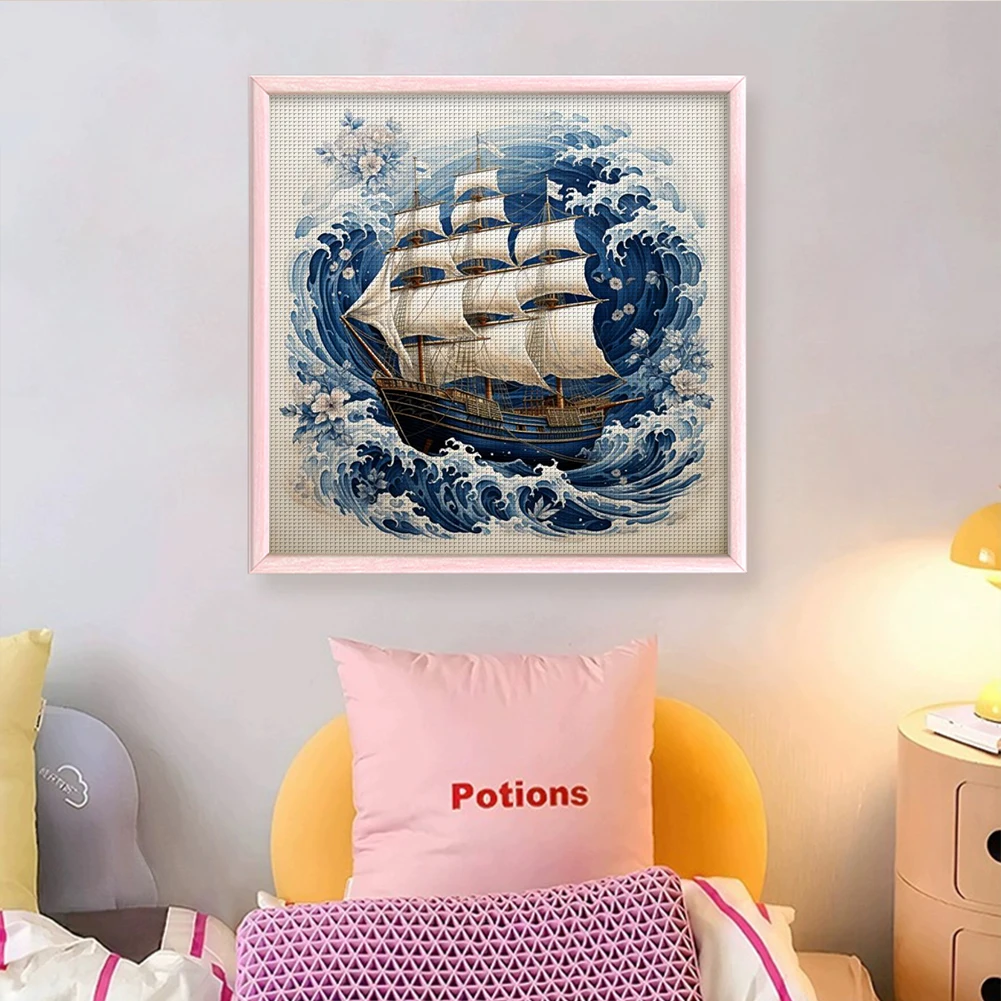 Full Embroidery cotton Thread 11CT Printed Scenery Cross Stitch Kit Art