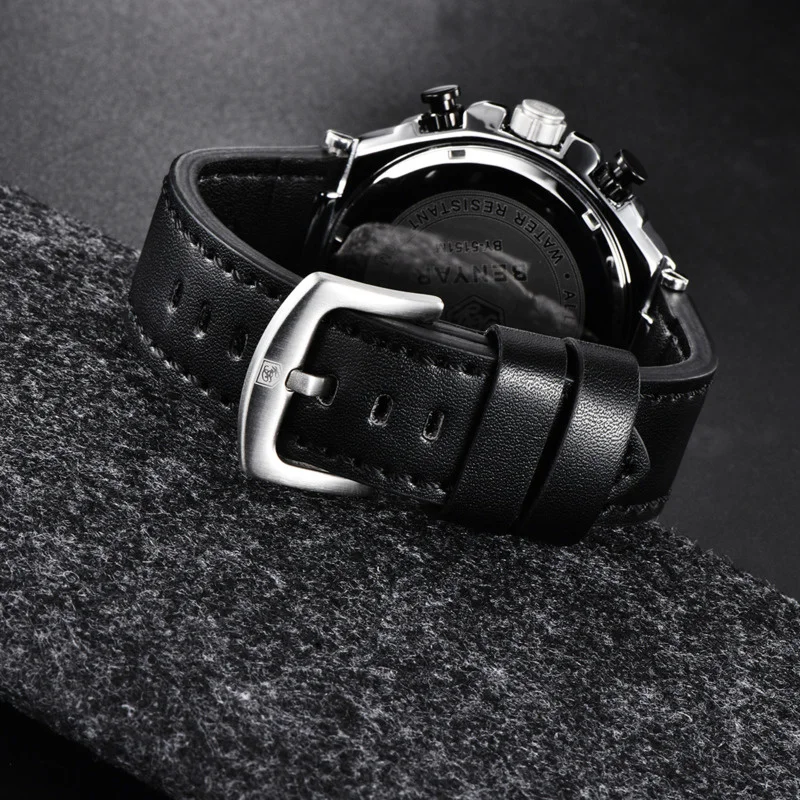 BENYAR Watch For Men Fashion Sports Chronograph Top Brand Luxury Quartz Watch Leather Strap Mens Quartz Watch Relogios Masculino