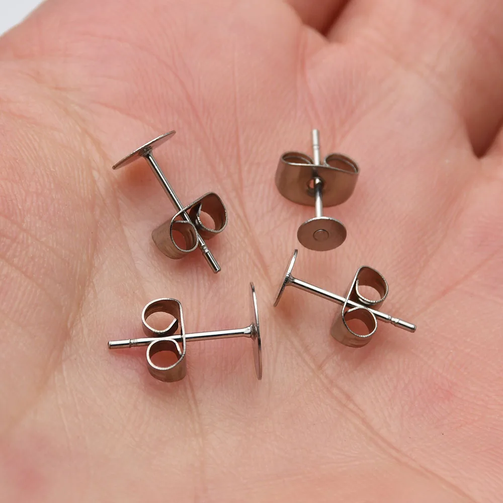 30-100Pcs Stainless Steel Butterfly Earrings Back Stopper Stud Spacers  Earring Jewelry Findings Accessories Ear Plugging HK036