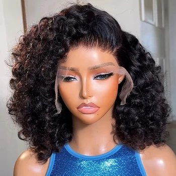 250% Density Body Wave Glueless Wigs Ready To Wear And Go Human Hair PrePlucked Water Wave 13x6 Hd Lace Frontal Wig Human Hair 1