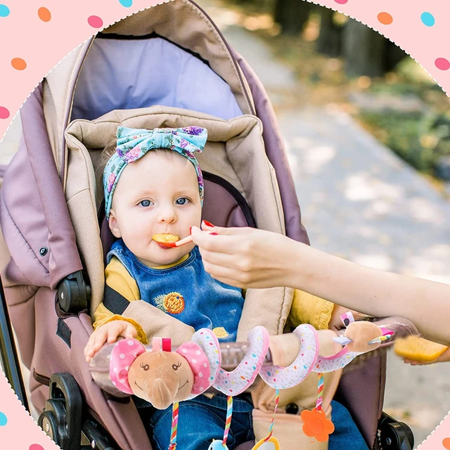 Car Seat Spiral Toy For Babies Stroller Toys Crib Bassinet Mobile Hanging Spiral Activity Plush Toy with BB Squeaker and Rattles 4
