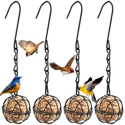 4-Piece Squirrel-Resistant Metal Bird Feeder Set with Hanging Chains (4Pcs)