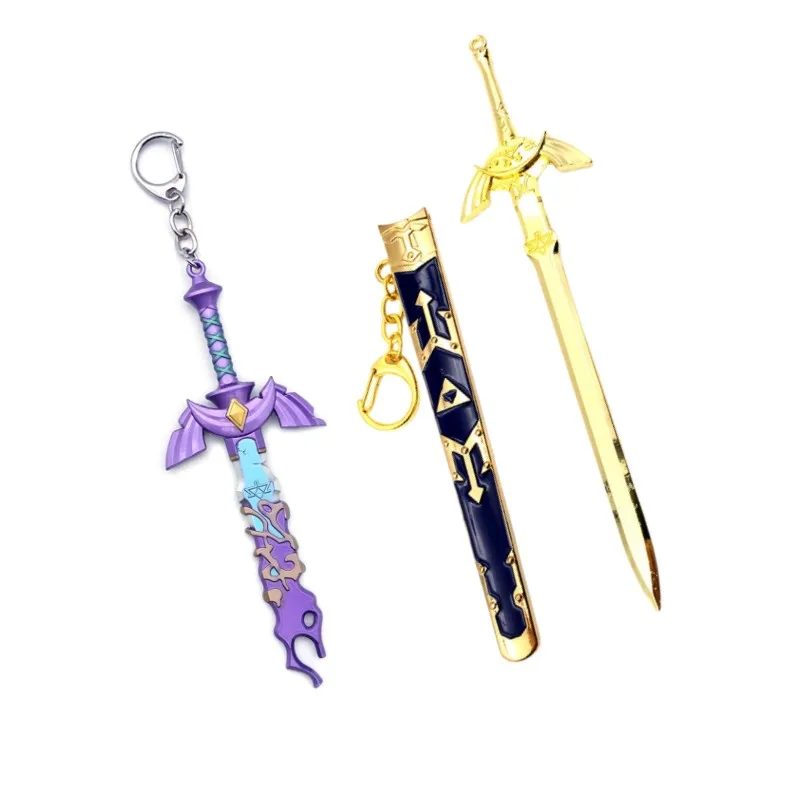 Zeldas Keychain Tears of The Kingdom Link Hero Master Sword Keyring Weapon Model Metal Pendant Chaveiro llaveros  Anime Souvenir