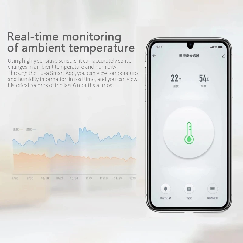 Tuya Zigbee Temperature Humidity Sensor Voice Control Intelligent Home Hygrometer Real-time Monitoring Voice Alexa
