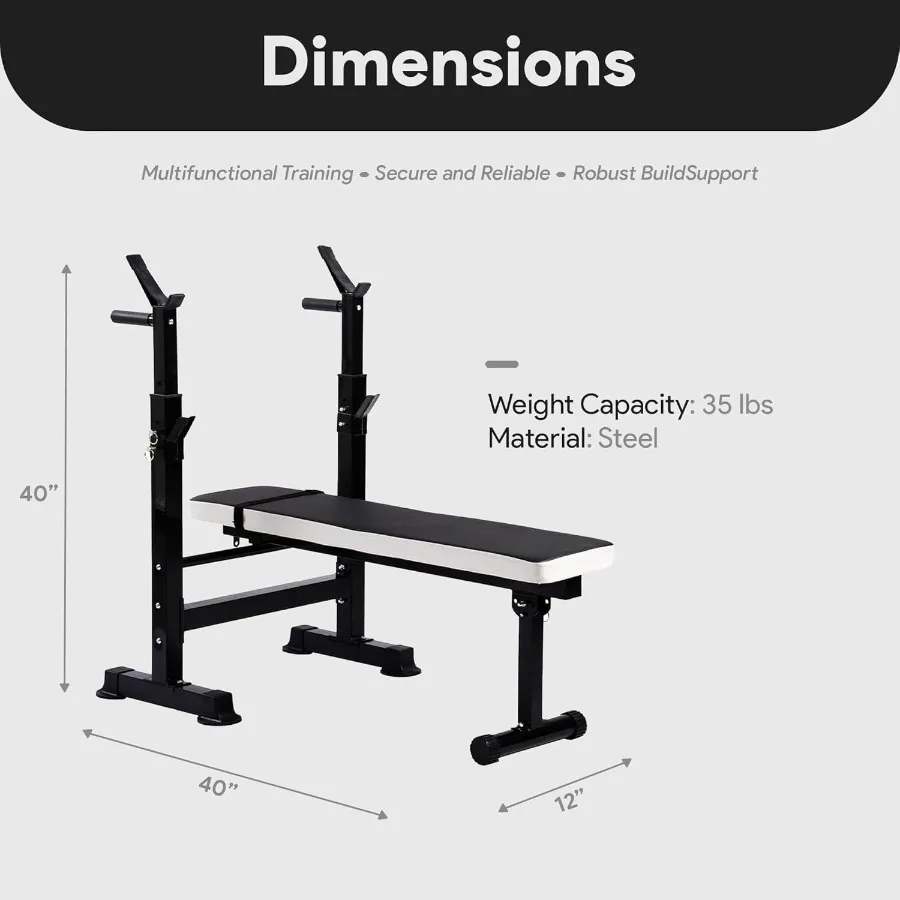 Foldable Weight Bench with Rack 4