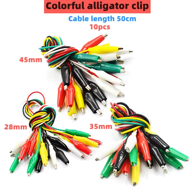 2.8cm 10 pièces couleur ceinture fil pince crocodile électronique