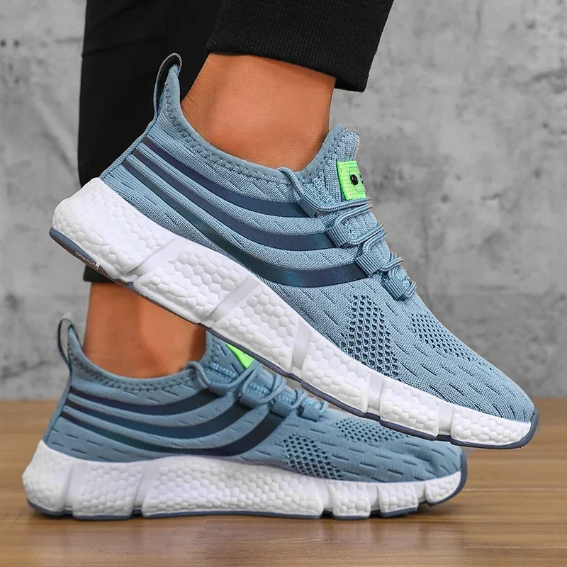 Mens Breathable Platform Sneakers - Comfortable Summer Running  Walking Shoes