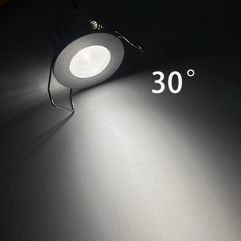 Indoor Spotlight Downlight 12V 24V 1W Slim Mini LED Dimmable Flush Mount Cutout 28mm ceiling light Cabinet Showcase Camper Lamp led downlight led spotlight