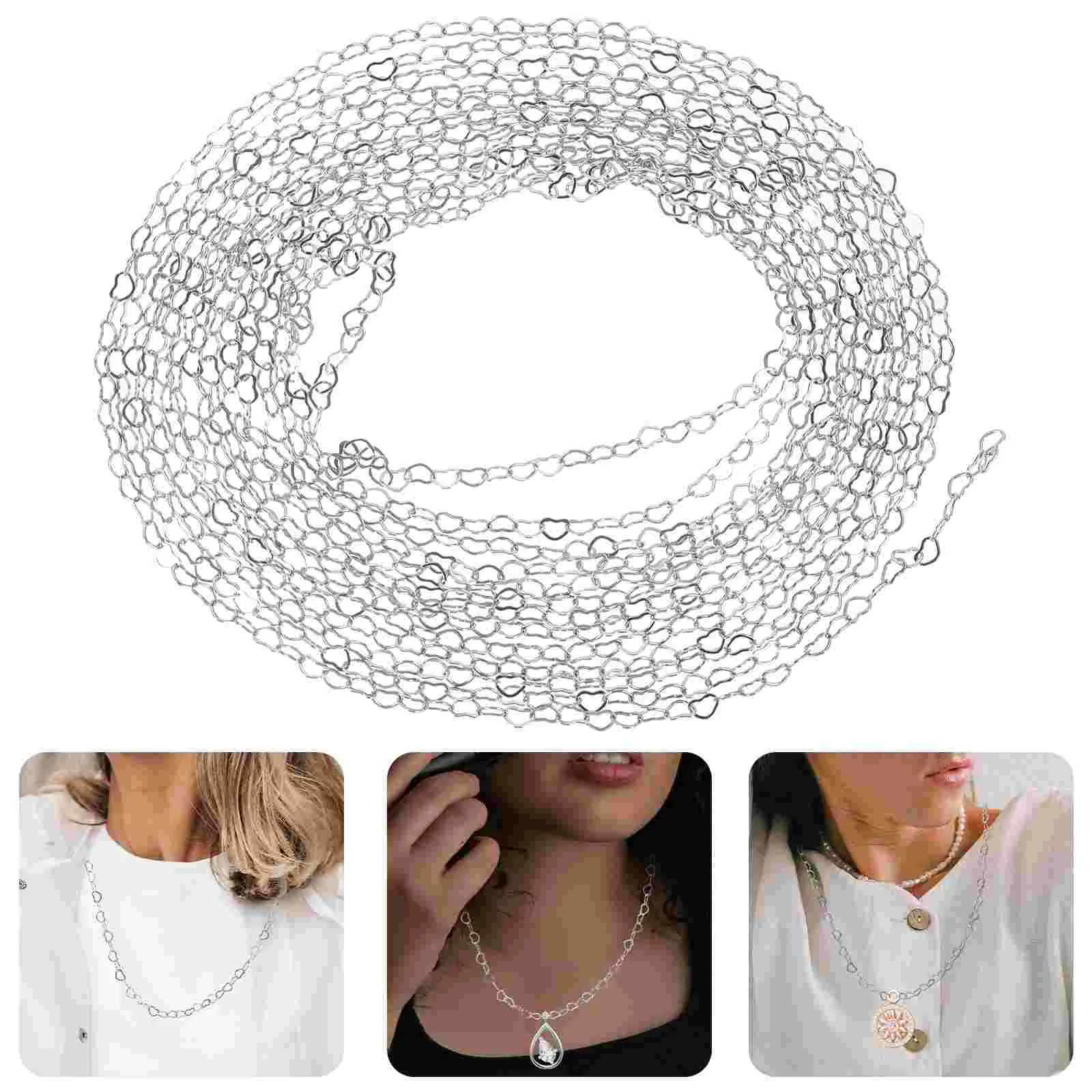 

Metal Jewelry Chain Heart Link Chain Diy Jewelry Chain Alloy Chain for DIY Jewelry Making