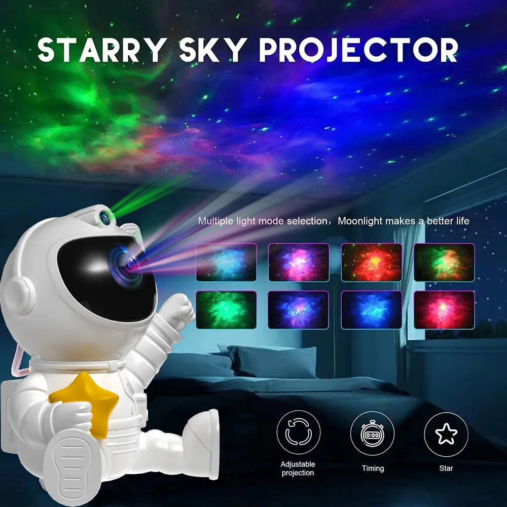 LED star galaxy projector night light starry sky astronaut
