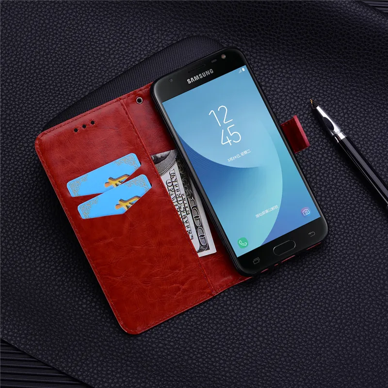 Leather Flip Case For Samsung Galaxy J6 Case Magnetic Wallet Phone Case For Samsung J6 Plus 2018 J6+ J 6 Plus J600F J610F Cover samsung flip phone cute
