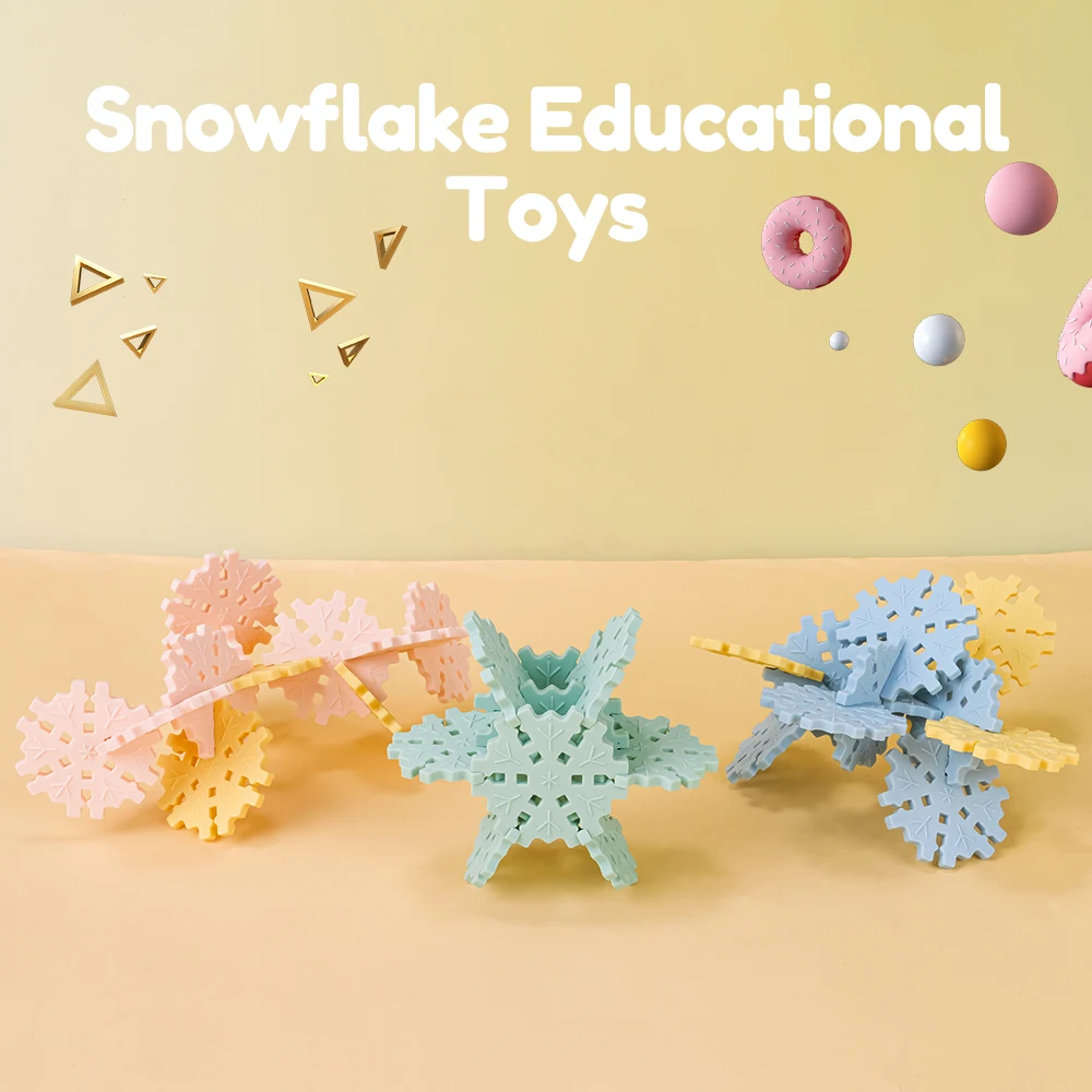 TYRY.HU Snowflake blocks Geometric shapes Montessori toys for 3-6 years old Children Building blocks Kindergarten