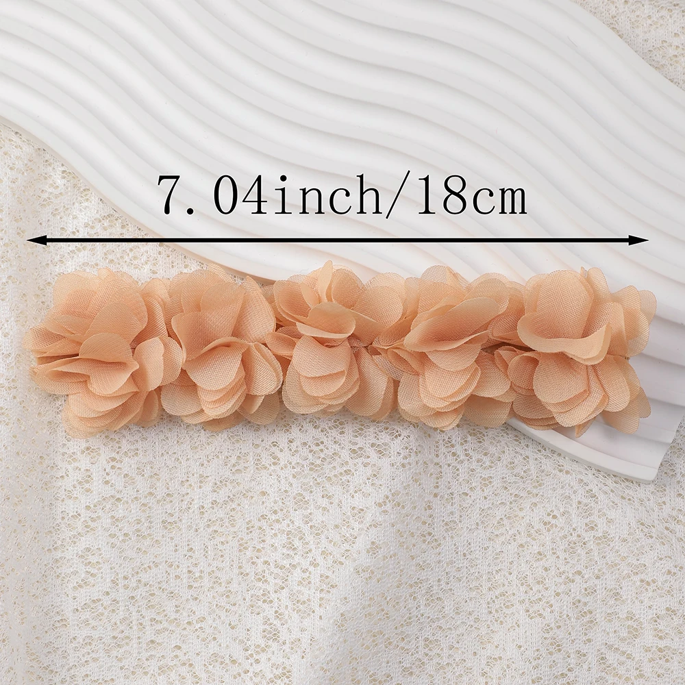 3/Pcs/Set Retro Baby Flower Headband Chiffon Hair Bands Handmade DIY Headwear Hair Accessories for Kids Children Newborn Toddler 4