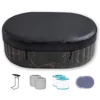 2 Person Inflatable Hot Tub, Oval Portable Blow Up Hottub, LED Light, Outdoor Spa with 100 Bubble Jets, Bathtubs 1