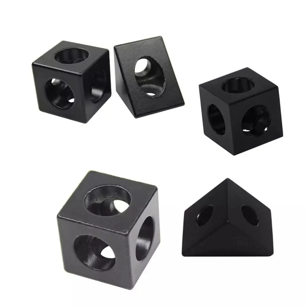 5Pcs Black Angle Corner Connector 90 Degree Bracket 3D Printer Accessories Aluminum Profile Triangle Square |