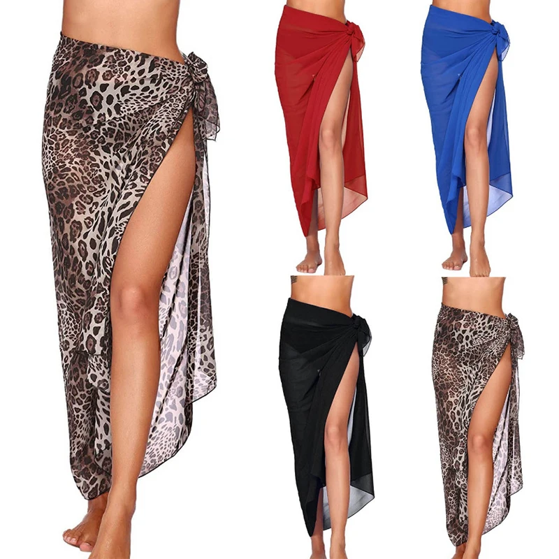 Summer Sexy Beach Skirts Women Beach Wear Chiffon Beach Wrap Skirt Towel Long Sarong Cover Up Sexy Bikini Scarf 5