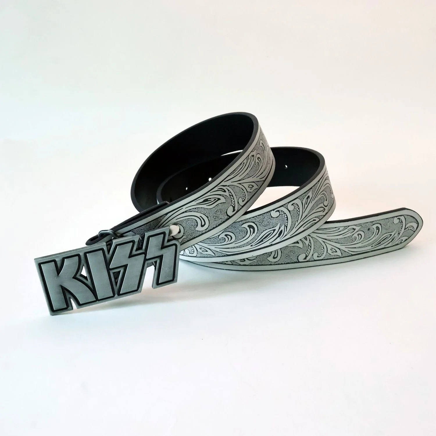 Vintage White Leather Western Belt with Silver Buckle - Stylish Cowgirl Fashion Accessory