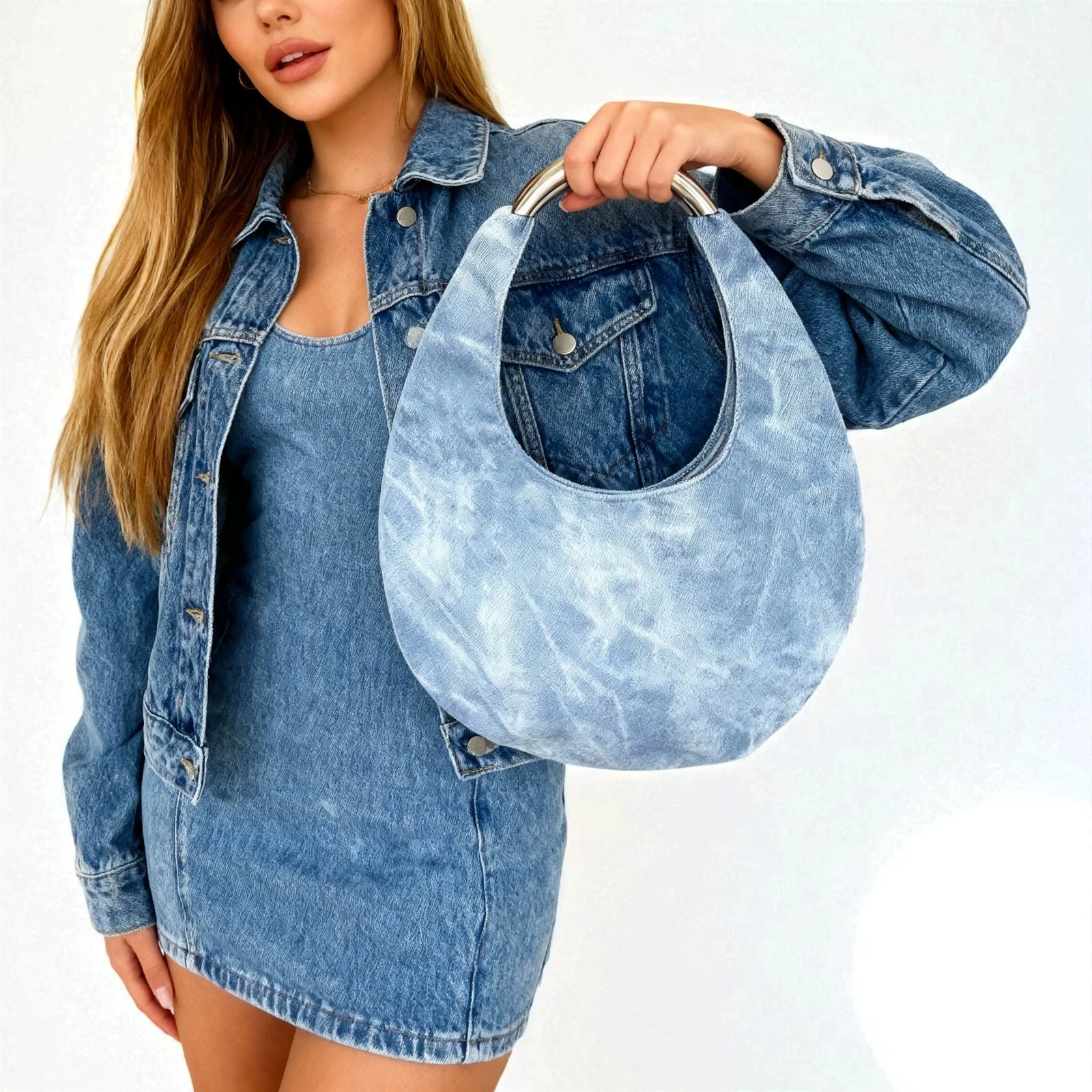 Women Brand Design Handbag Top-handle Single Strap Shoulder Hobo Bag Luxury cowboy Vegan Leather Fashion Chic Underarm Purse