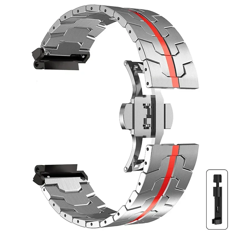 Premium Steel Strap with Butterfly Clasp - Metal Watch Band for Smartwatch Accessories