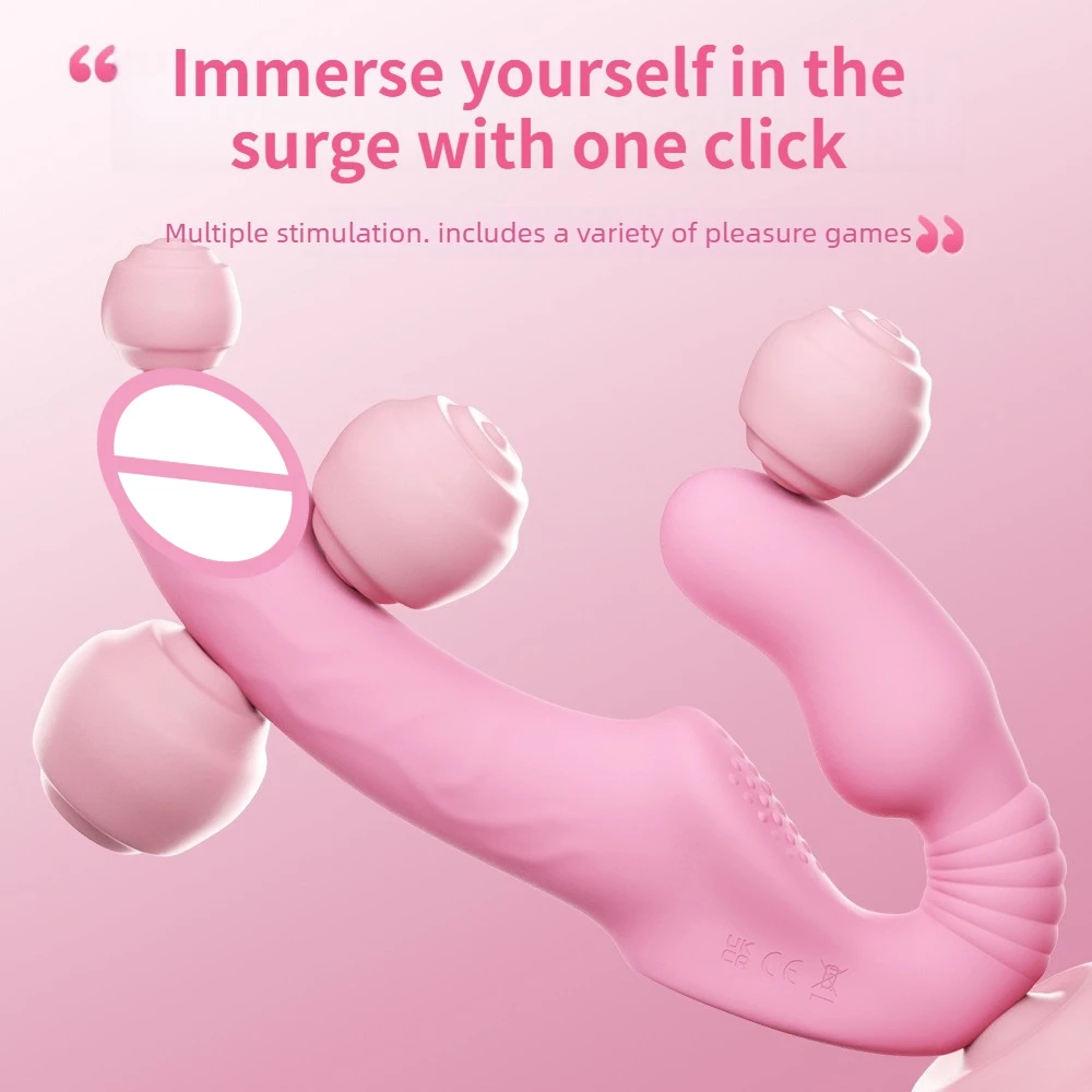 Strapless strap-on dildo vibrator met afstandsbediening dames_voghion.com