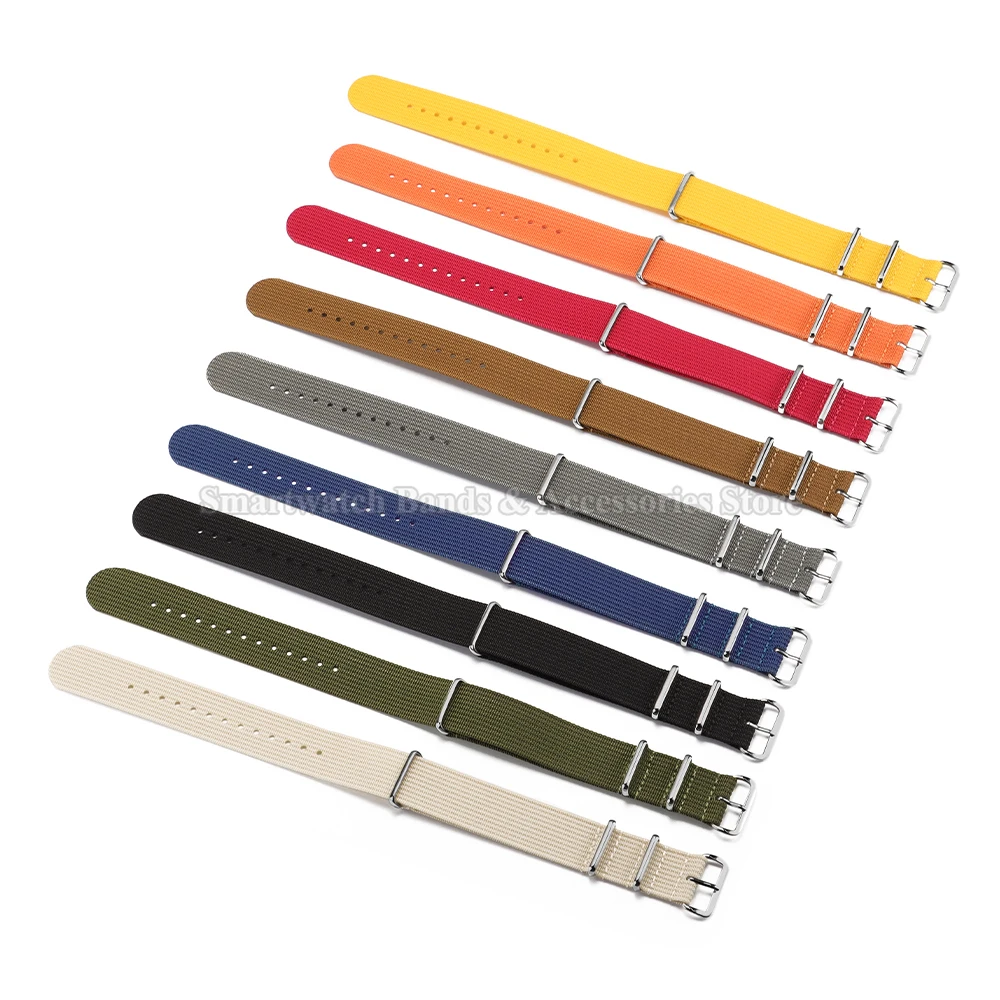 Ribbed Nylon Military Sport Watch Strap - Universal Wrist Band