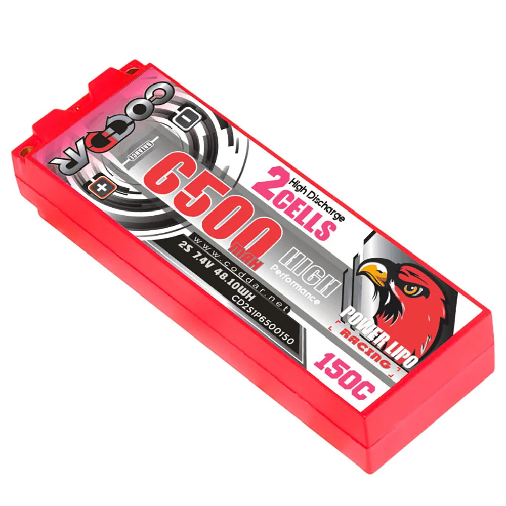 

Eagle Krypton CODDAR 6500MAH 2S 7.4V 150C RC car model 1/10 electric room racing hard shell lithium battery