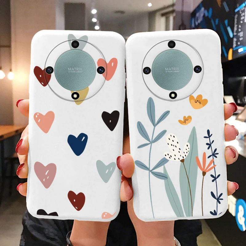 Charming Love Heart Daisy Flowers Silicone Soft Cute Cartoon Phone Case