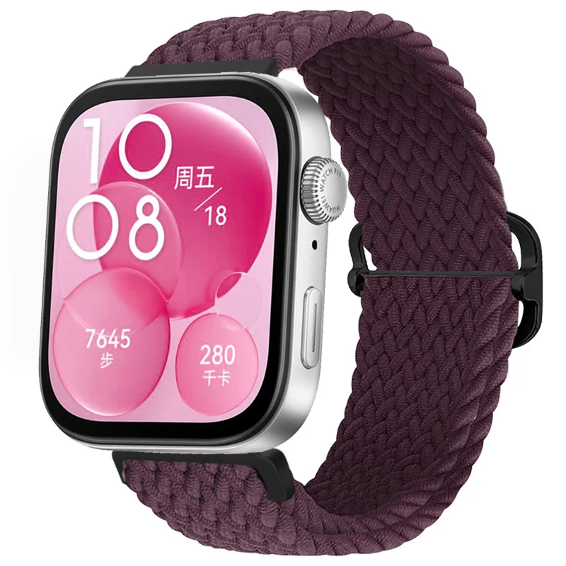 Nylon Braided Loop Strap - Adjustable Elastic Wristband for Smartwatch  Accessories