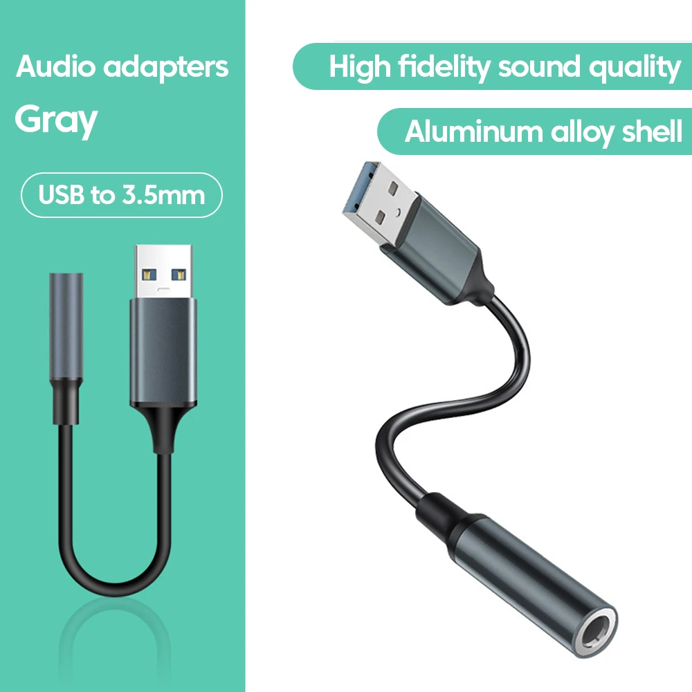 USB to 3.5mm Adapter USB to 3.5mm Jack Audio Adapter Cable USB to Aux Adapter External Sound Card Headphone Micphone Sound for PC Laptop