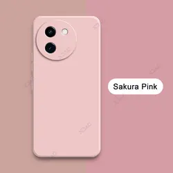 Enhanced Product Title: Premium Square Liquid Silicone Case - Luxury Full Protective Soft Cover for VIVO Y200i 5G (Sakura Pink)