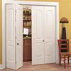 House Decoration 2 Panel White Bifold Closet Door Top Arch Panel Solid Wood Folding Sliding Doors 2