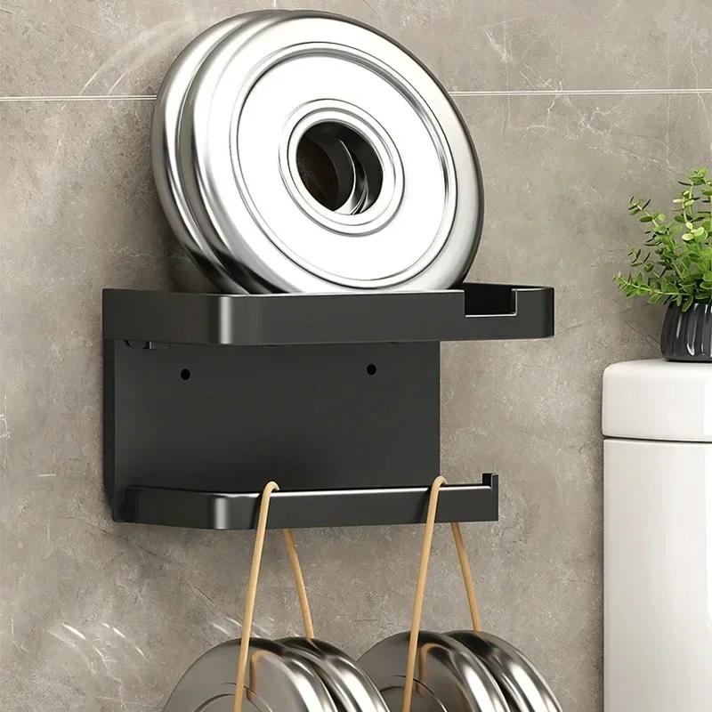 No Punching Bathroom Paper Holder Kitchen Seasoning Bottles Storage Rack Toilet Roll of Paper Phone Storage Rack paper towel holder toilet paper holder