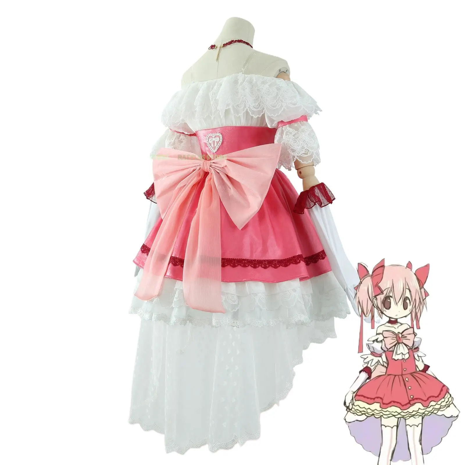 

Женский костюм для косплея Puella Magi Madoka Magica, костюм для косплея аниме на Хэллоуин, красивая розовая одежда в стиле Лолиты, школьная форма