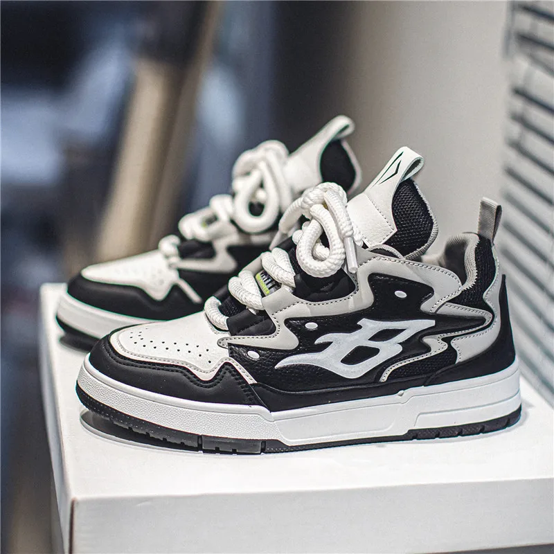 

New Bread Mens Sneakers PU Designer Platform Breathable Chunky Skate Shoes Casual Low-top Vulcanized Athletic Male Footwear 2023