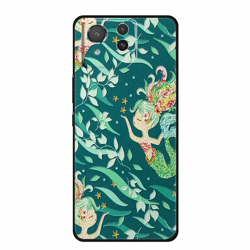 Premium 3D Embossed Black Silicone Soft Back Cover Case