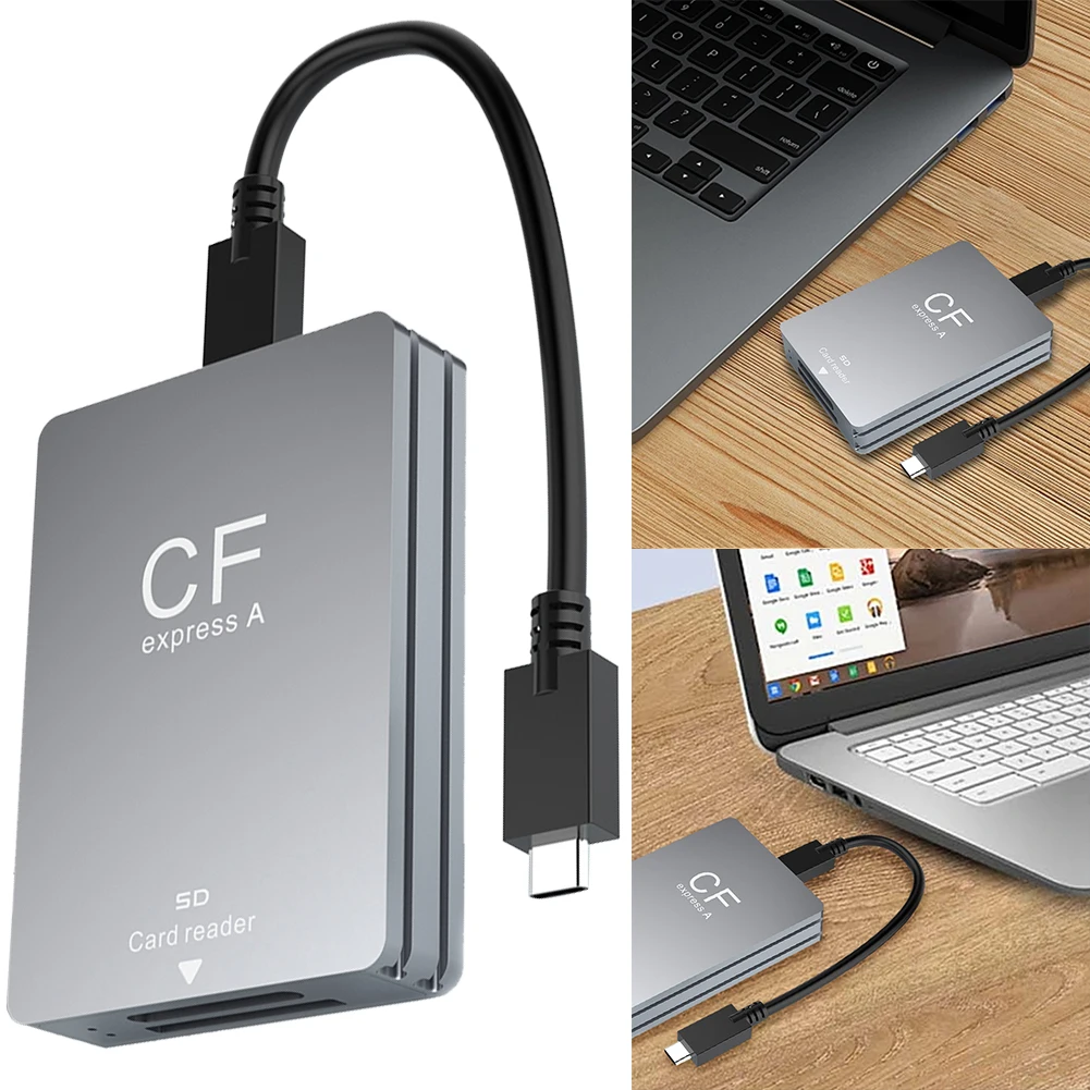 CFexpress A 타입 SD 카드 리더 메모리 카드 리더, 듀얼 슬롯 CFexpress 리더 어댑터, SLR용 USB C에서 USB C/A 케이블, 2 in 1