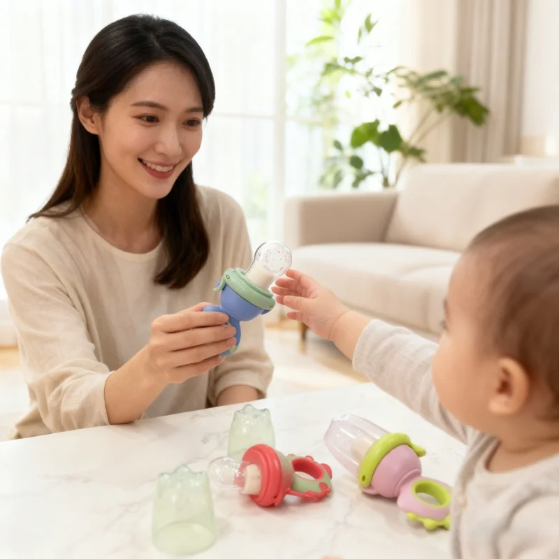 Cute animal baby food pacifier 4
