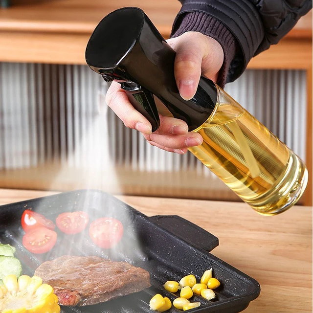 Bouteille de pulvérisation d'huile de cuisine, pulvérisateur d'acide d'olive  pour la cuisson au barbecue, distributeur d'huile de cuisson, nébuliseur,  accessoire gadget, pot à épices en plastique - AliExpress