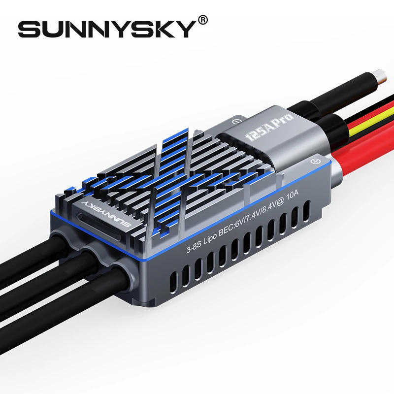 SUNNYSKY X125A PRO SBEC Speed Controller 3-8S X125A ESC For RC 70-90E 3D P3A Fixed-Wing Aircraft/420-550 Series Helicopter/Drone thumbnail 2