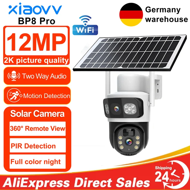 6K 12MP HD caméra solaire Wifi extérieure IP sans fil sécurité CCTV Surveillance PTZ Vision nocturne PIR caméra de détection humaine 1