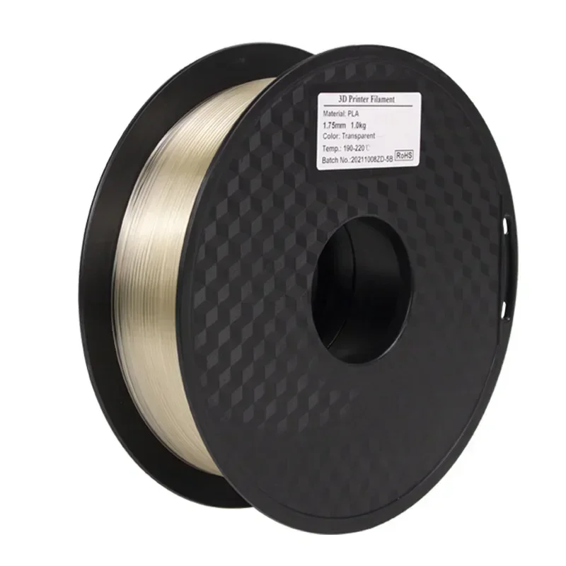 투명 PLA, 깔끔한 상처 3D 인쇄 필라멘트, +/-0.02mm 치수 정확도, 대부분의 FDM 프린터, 1kg 스풀, 반투명