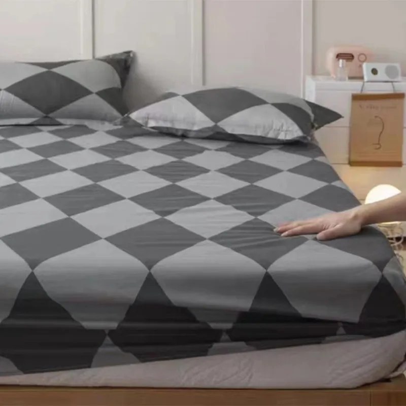 New Product 100% Cotton Printing Bed Mattress Set with Four Corners And Elastic Band Sheets 1pcs Home Textile Fitted Sheet 2